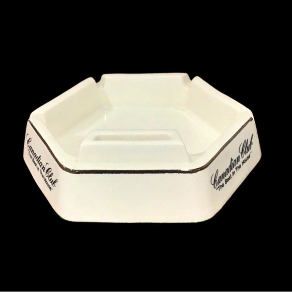 Vintage Canadian Club The Best in The House Cream Ashtray & Match Book Holder - Picture 6 of 8